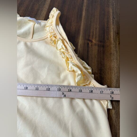 Sunday by We Are Sundays Yellow Halter Ruffle Trim Halter Dress Size Medium EUC - Picture 4 of 6